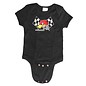 Clay Smith Cams Baby Romper - Mr Horsepower Checkered Flag - Black