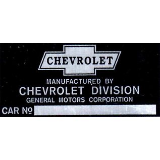 Roadster Pilot A1 Chevrolet Vin Tag- One Line