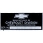 Roadster Pilot A3 Vin Tag - Chevy (1 Line) Serial No