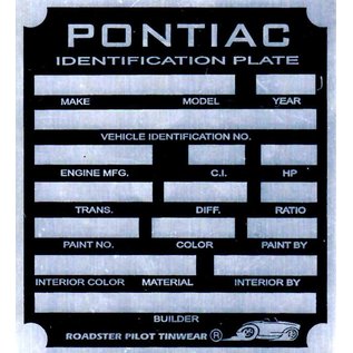 Affordable Street Rods B1 Vin Tag - Pontiac ID Plate