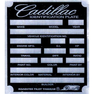 Roadster Pilot B2 Vin Tag - Cadillac ID Plate