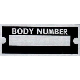 Roadster Pilot B4 Vin Tag - Body Number
