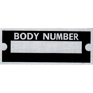 Roadster Pilot B4 Vin Tag - Body Number