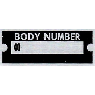 Affordable Street Rods B5 Vin Tag - Body Number "40"