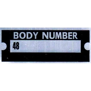 Roadster Pilot B6 Vin Tag - Body Number "48"