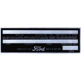Roadster Pilot C5 Vin Tag - Ford (3 Lines)