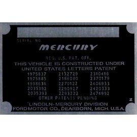 Roadster Pilot C9 Vin Tag - Mercury (1 Line)