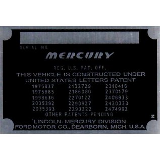 Roadster Pilot C9 Vin Tag - Mercury (1 Line)