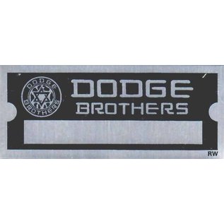 Roadster Pilot D3 Vin Tag - Dodge Brothers (1 Line)