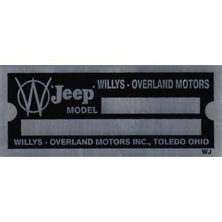 Roadster Pilot D5 Vin Tag - Willys Jeep (2 Lines)