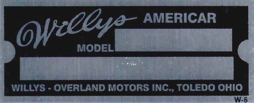 willys serial tags