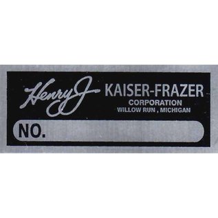 Affordable Street Rods D7 Vin Tag - Henry J Kaiser-Frazier (1 Line)