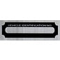 Roadster Pilot F6 Vin Tag - Vehicle Identification No