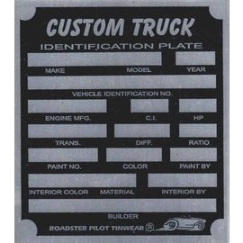 Roadster Pilot F9 Vin Tag - Custom Truck ID Plate
