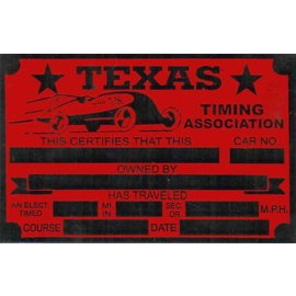 Roadster Pilot G8 Vin Tag - Texas Timing Association