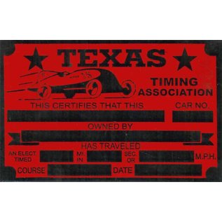 Roadster Pilot G8 Vin Tag - Texas Timing Association