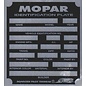 Roadster Pilot H1 Vin Tag - Mopar ID Plate