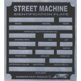 Affordable Street Rods H9 Vin Tag - Street Machine ID Plate