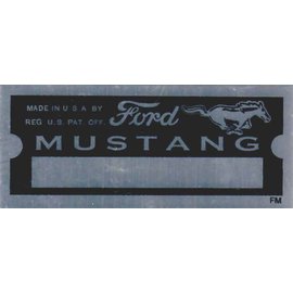 Affordable Street Rods I1 Vin Tag - Ford Mustang