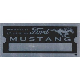Roadster Pilot I1 Vin Tag - Ford Mustang