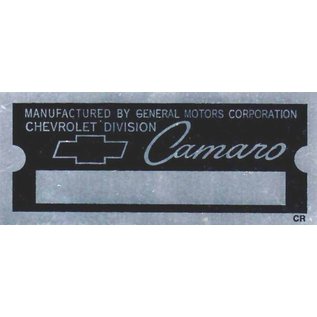 Roadster Pilot I2 Vin Tag - Camaro (1 Line)
