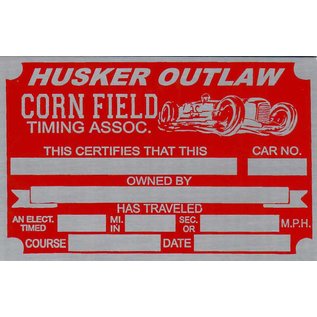 Roadster Pilot I7 Vin Tag - Husker Outlaw Timing Assoc