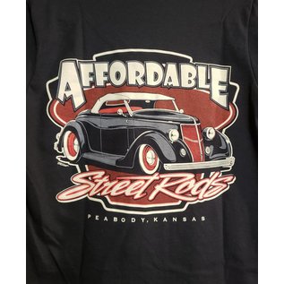 Affordable Street Rods RP 02B - ASR Original Logo w/Large Pinstripe Front - Ladies V-Neck