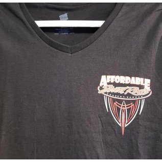Affordable Street Rods RP 02A - ASR Original Logo w/Small Pinstripe Front - Ladies V-Neck