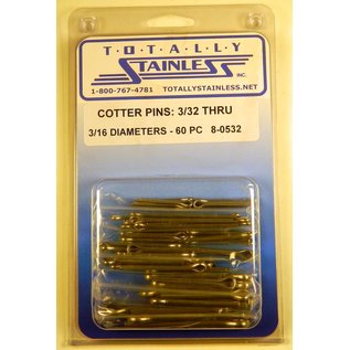 Totally Stainless Stainless Cotter Pins: 3/32-3/16 Diameter