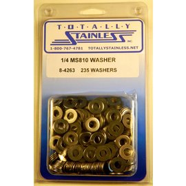 Totally Stainless 1/4" Stainless MS810 Flat Washers