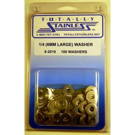 Totally Stainless Totally Stainless 1/4 (6mm) Stainless Large Flat Washers - 8-2019