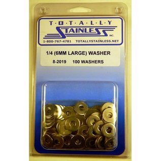 Totally Stainless 1/4 (6mm) Stainless Large Flat Washers - 8-2019