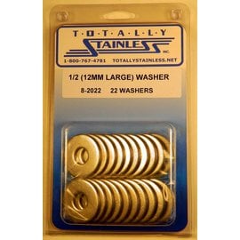 Totally Stainless 1/2 (12mm) Large Stainless Flat Washers