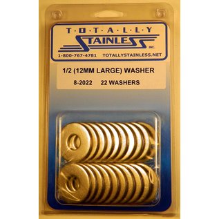 Totally Stainless 1/2 (12mm) Large Stainless Flat Washers - 8-2022