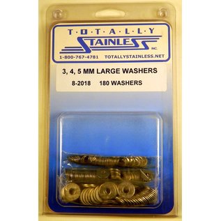 Totally Stainless 3mm, 4mm & 5mm Stainless Large Flat Washers - 8-2018