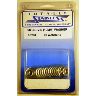 Totally Stainless 3/8" (10mm) Stainless Flat Clevis Washers - 8-2034