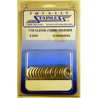 Totally Stainless Totally Stainless 7/16" (12mm) Stainless Flat Clevis Washers - 8-2035