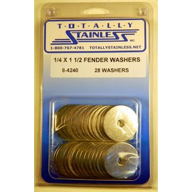 Totally Stainless 1/4" x 1 1/2" Stainless Fender Washers - 8-4240