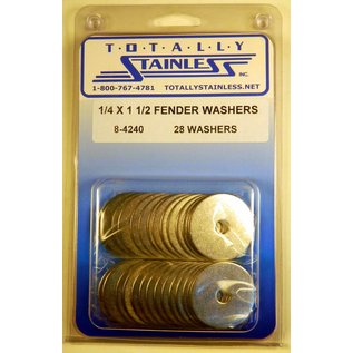 Totally Stainless 1/4 x 1 1/2 Stainless Fender Washers