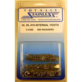 Totally Stainless Totally Stainless #6, 8 & 10 Stainless Internal Tooth Lock Washers - 8-4360