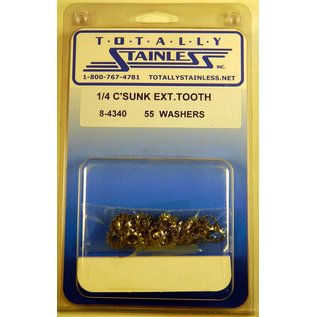 Totally Stainless 1/4 Stainless Counter Sunk Tooth Lock Washers - 8-4340