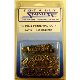 Totally Stainless Totally Stainless 1/4, 5/16 & 3/8" Stainless Internal Tooth Lock Washers - 8-4370