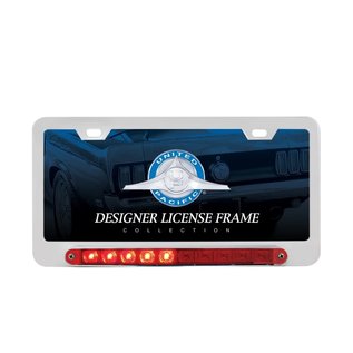United Pacific Chrome LED License Frame - Red LED - Split Function Turn3rd Brake - #39397