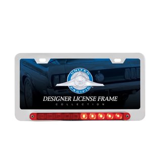 United Pacific Chrome LED License Frame - Red LED - Split Function Turn3rd Brake - #39397