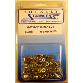 Totally Stainless Totally Stainless 6-32, 8-32, 10-24 & 12-24 Stainless Hex Nuts - 8-4000