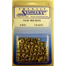Totally Stainless 1/4-28 Stainless Hex Nuts - 8-4016