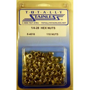 Totally Stainless 1/4-28 Stainless Hex Nuts - 8-4016