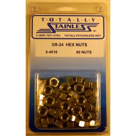 Totally Stainless Totally Stainless 3/8-24 Stainless Hex Nuts - 8-4018