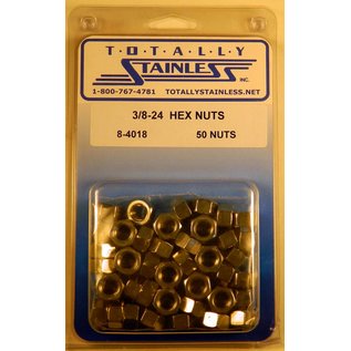 Totally Stainless Totally Stainless 3/8-24 Stainless Hex Nuts - 8-4018