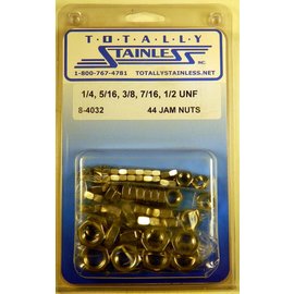Totally Stainless Totally Stainless 1/4"-1/2" Stainless Fine Thread Jam Nuts - 8-4032